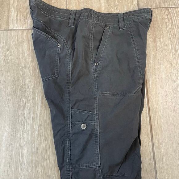 KUHL Capri Pants Women’s 4 Gray Outdoor Stretch Cargo Hiking Nylon Blend - Picture 12 of 14